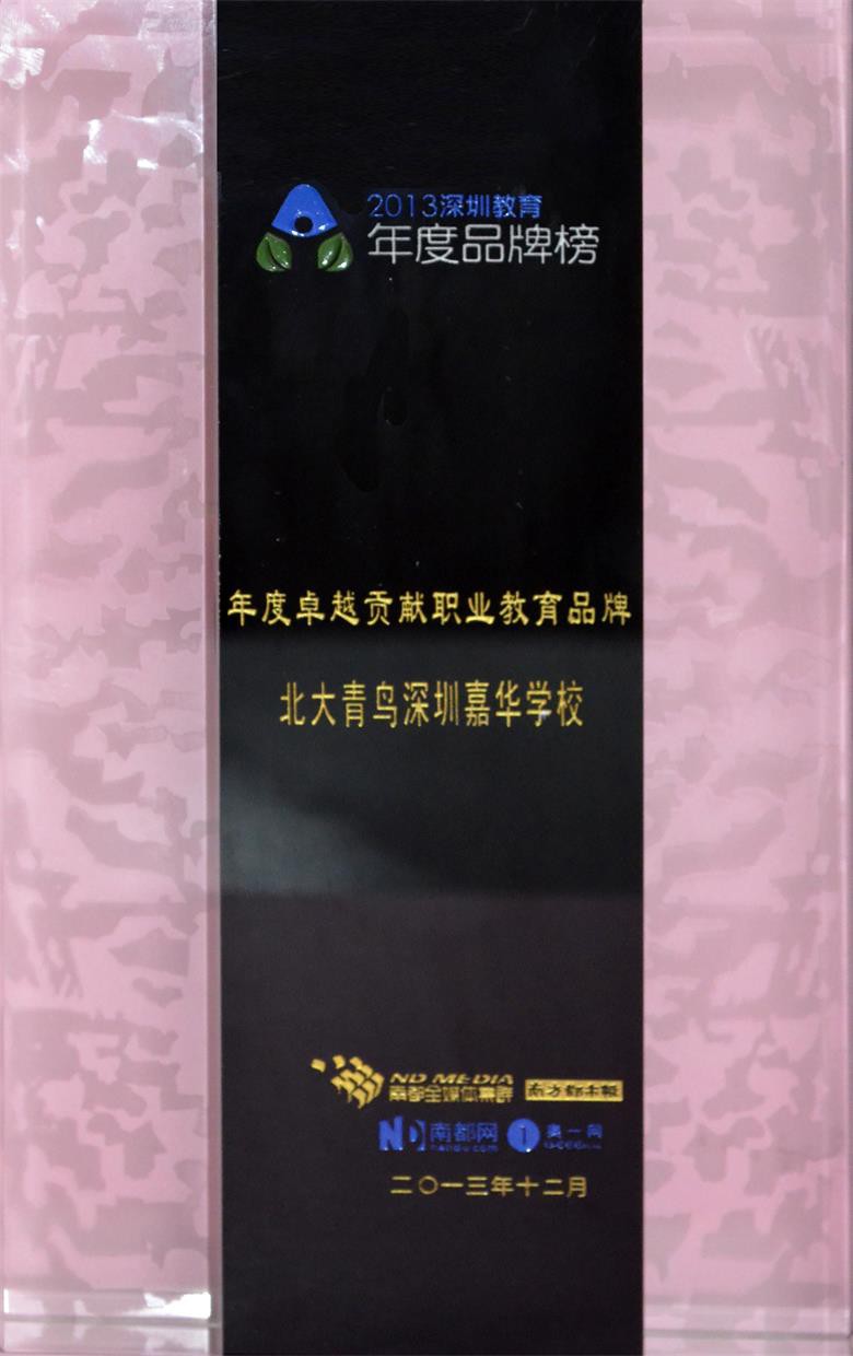 2013深圳年度卓越貢獻職業(yè)教育品牌榜